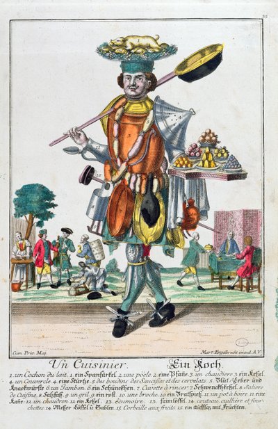 Il cuoco, c.1735 da Martin Engelbrecht